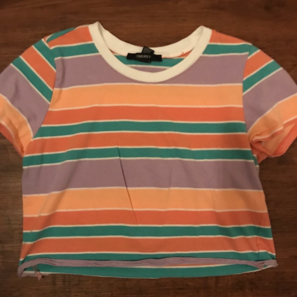 Pastel stripped crop top